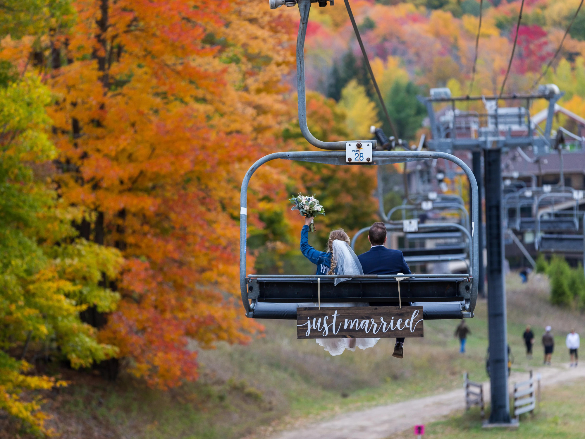 Crystal Mountain fall wedding venue in Michigan
