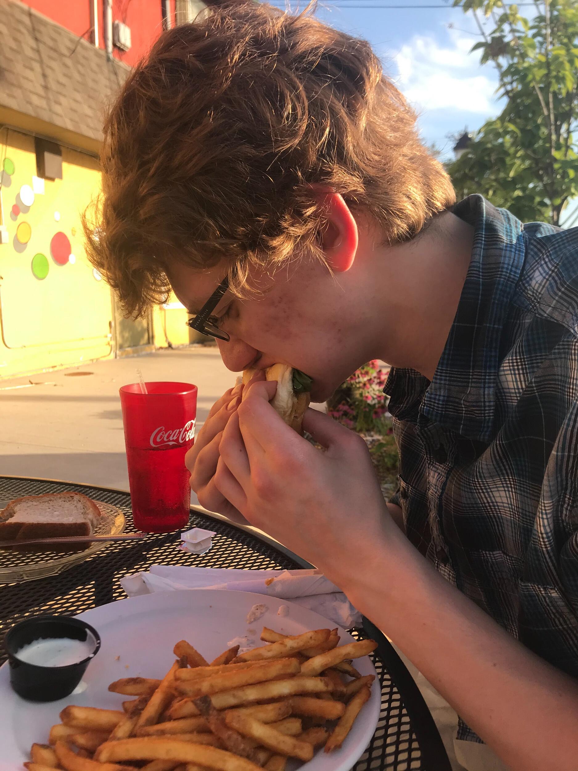Sometimes they take pictures of each other eating stuff.