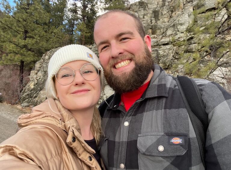 out for a hike with our families when they came to visit us