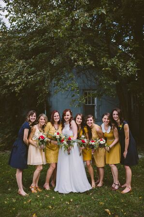 vintage blue bridesmaid dresses