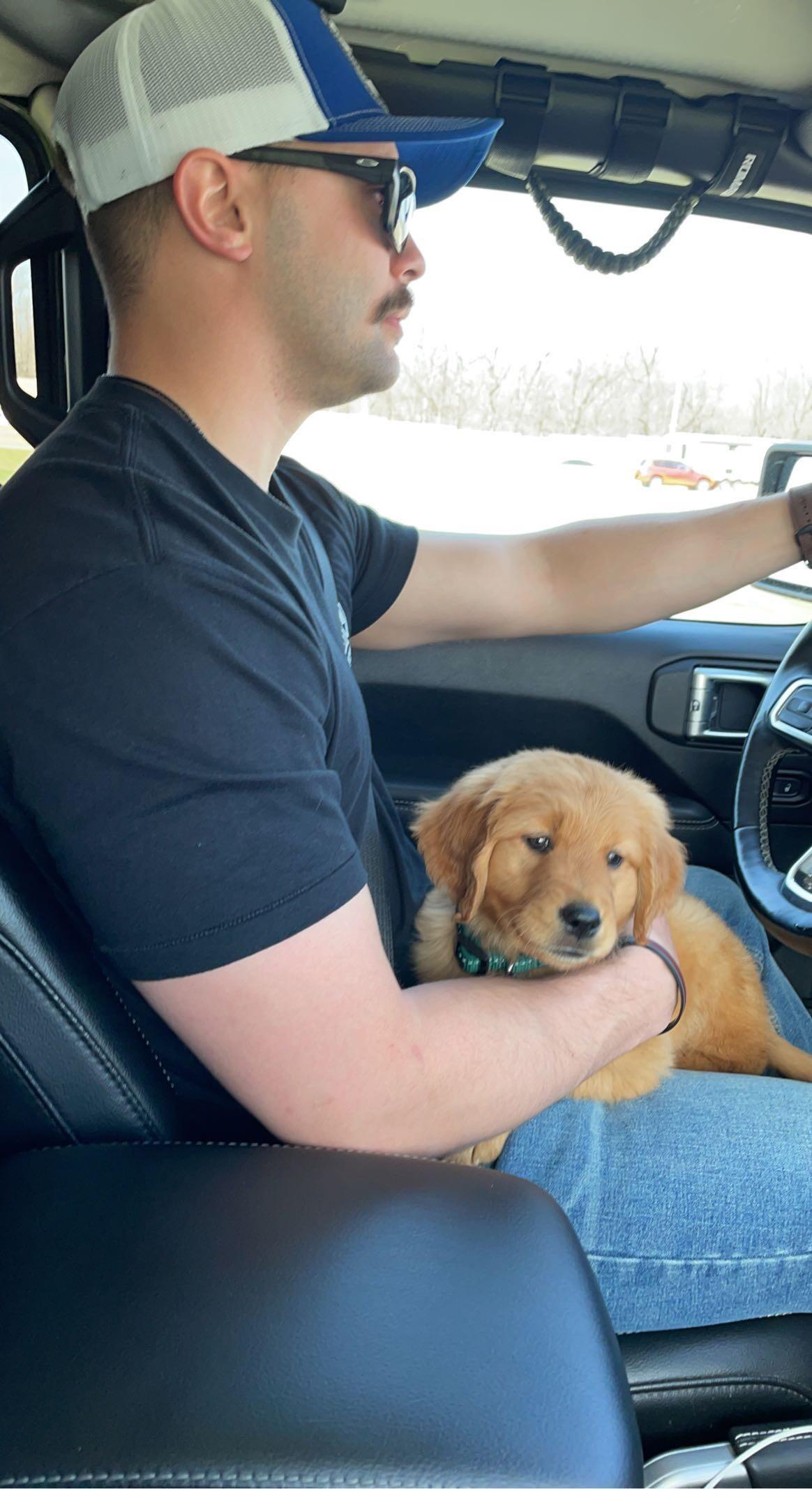 We picked up our fur baby, Maverick