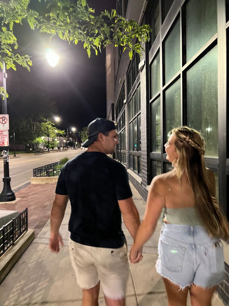 Don't be fooled, the hand holding only prevents me from running toward the nearest Papa John's.
