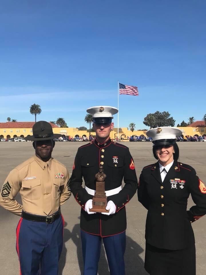 Colton absolutely crushed boot camp, receiving the honor graduate award, presented to the marine who has demonstrated the highest potential for future leadership and responsibility in the Marine Corps. 