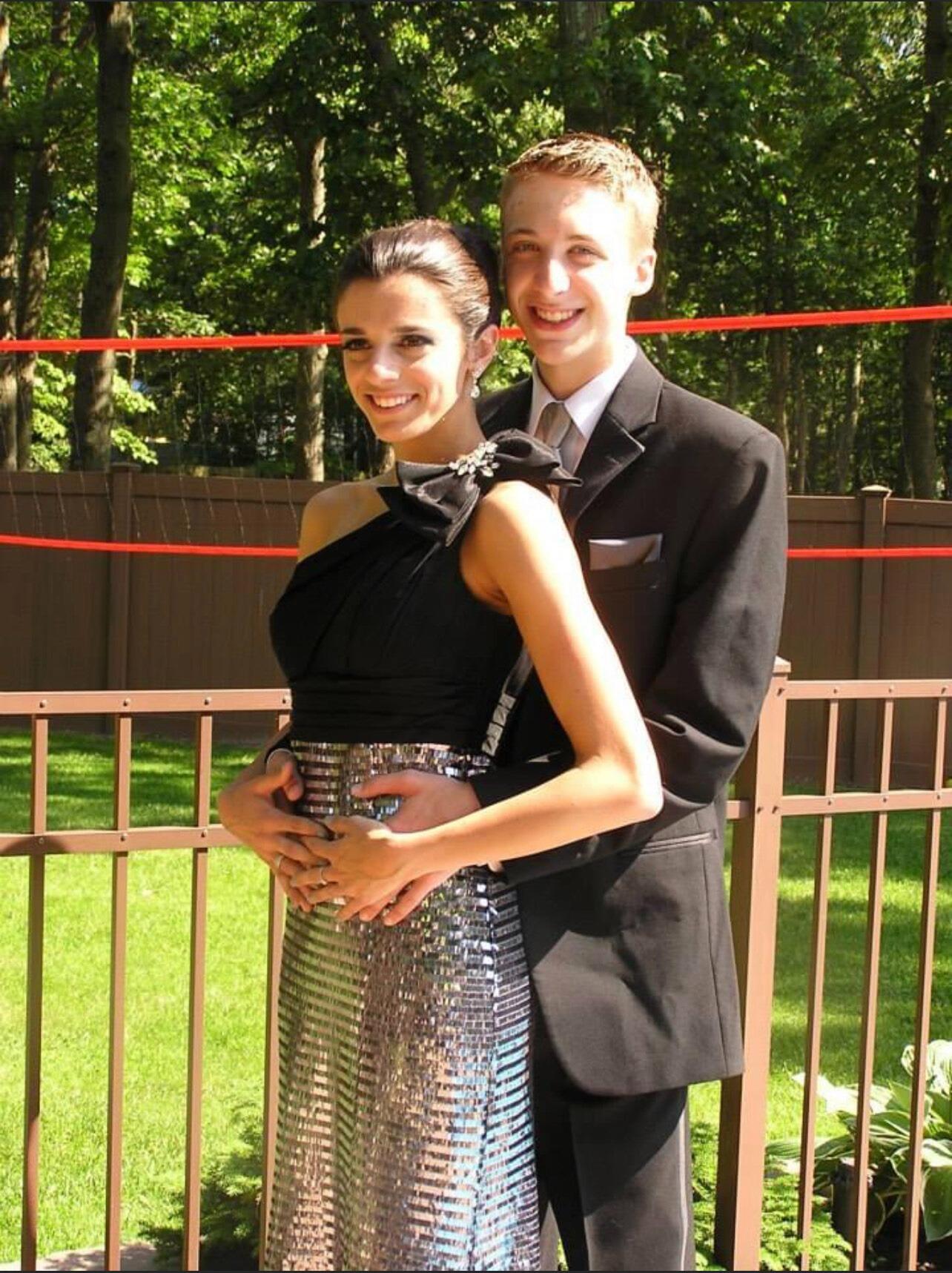 Andrew is Michaela's date to her senior prom...