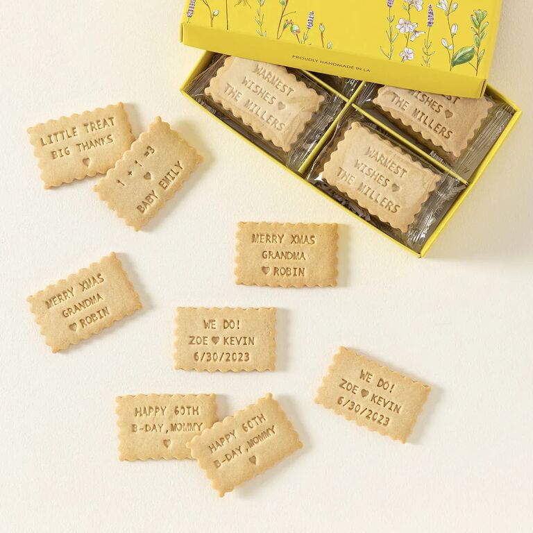Box of personalized shortbread cookies thank-you gift