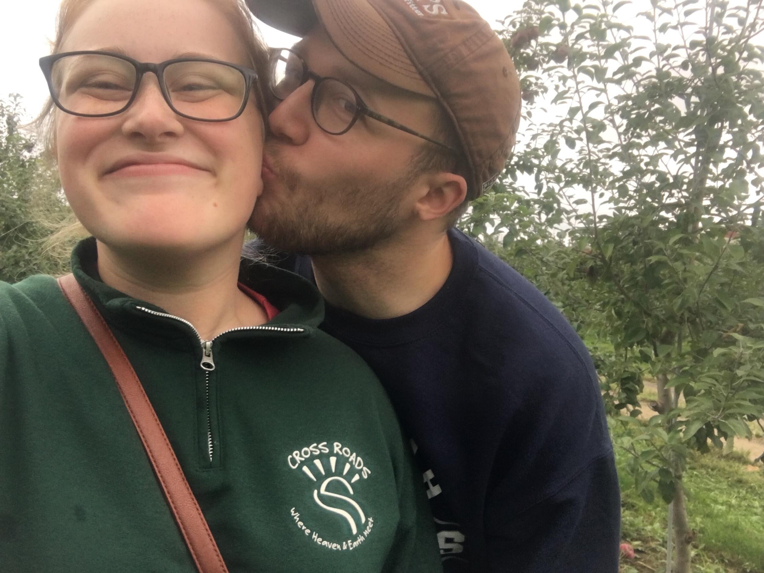 First anniversary: Back at Messiah, Jonathan and Haley enjoyed a visit to a local orchard to celebrate their first anniversary dating.