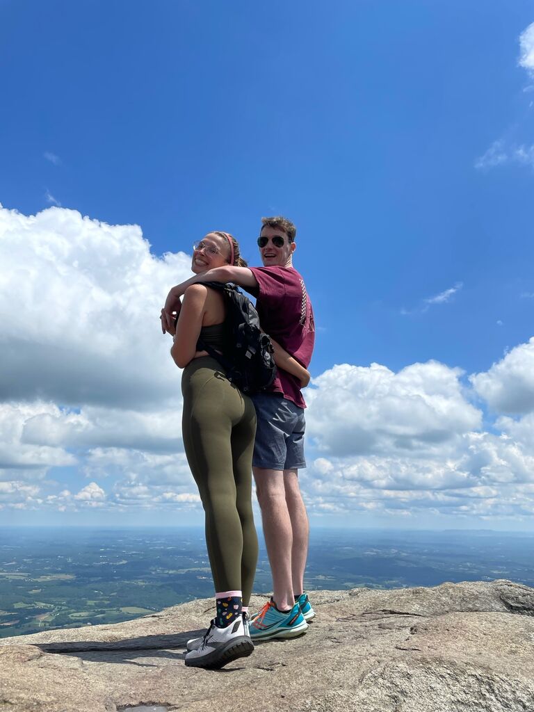 Hiking Sharp Top Mountain in the blue ridge parkway.