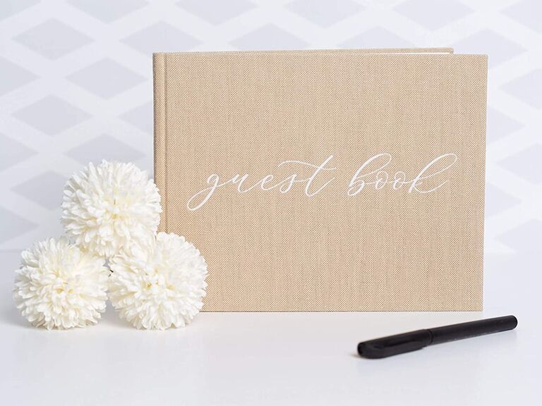 Linen Wedding Guest Book from Amazon