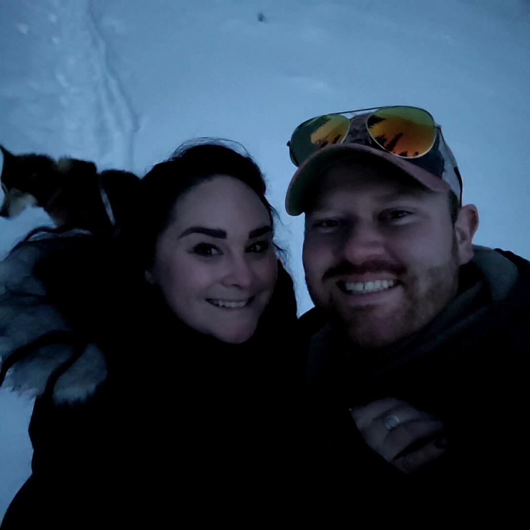 Sunset hike in Colorado the night before our engagement. 