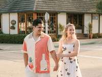 Engagement photo of couple holding hands