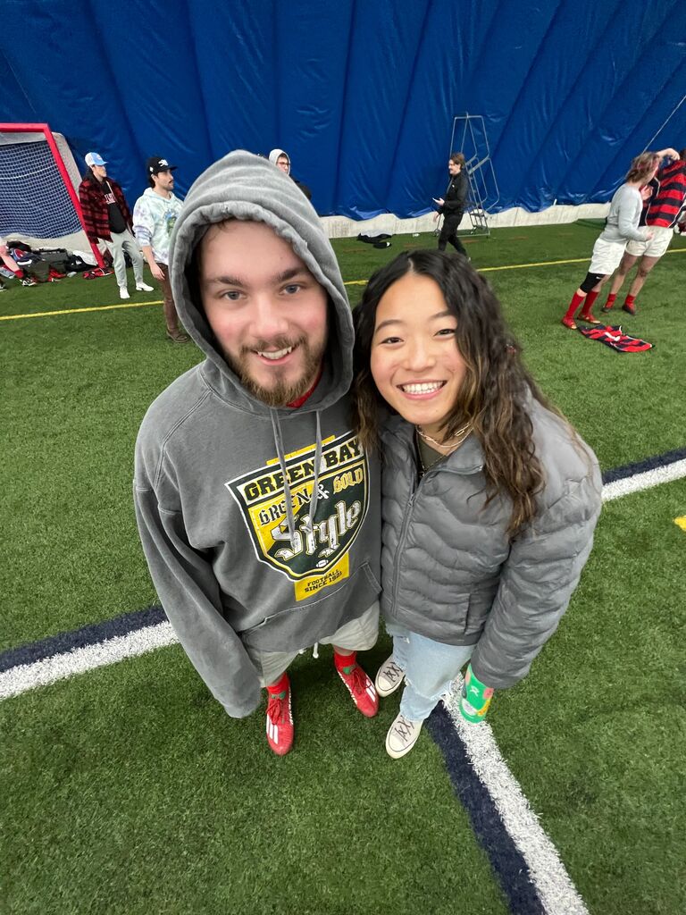 Olivia supporting Wyatt at his rugby game!