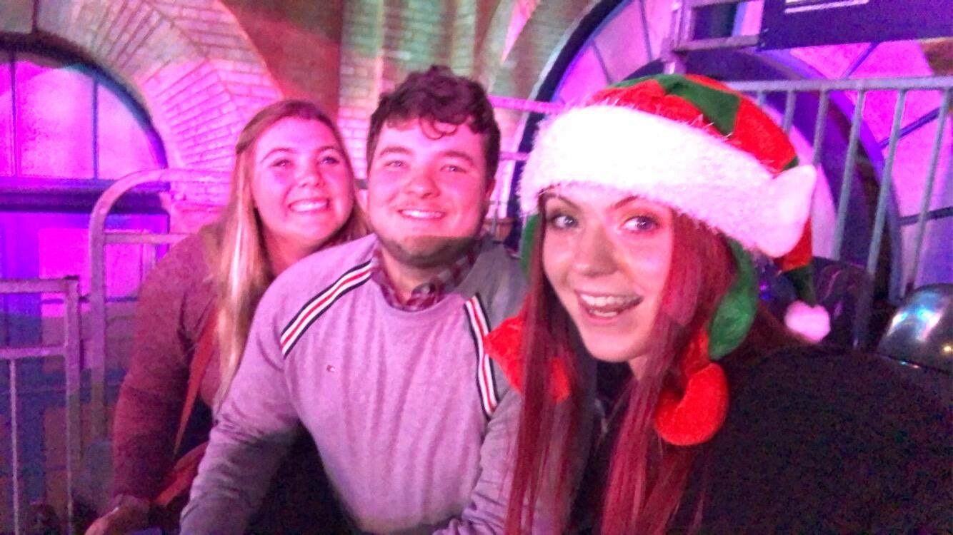 Having passed the test in Florida, Stephen came to the UK for his first Christmas away from home. In this photo we actually went to Ally Pally for the World Darts Championship!! 