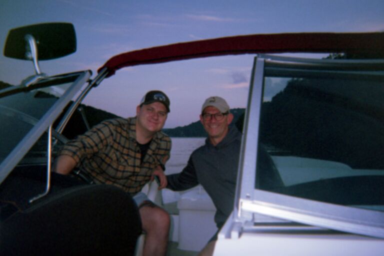 Trip to Deep Creek with Brian (Groom's Farther). Hanging out on the boat, going to Firewater, and talking all night on the porch.