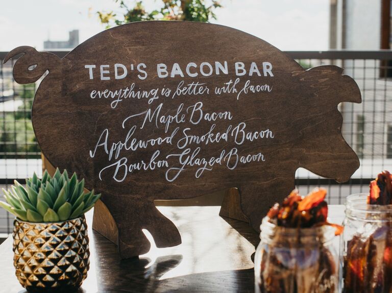 Bacon bar for your summery wedding reception food ideas