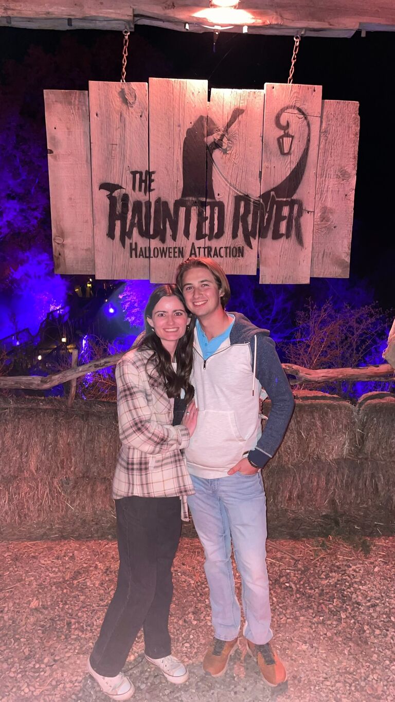 This was the first official picture of Caleb and Emily, it was after our third date. Emily's brother and sister-in-law decided that they would crash the date, it was a group date already so Caleb's reaction was "well the more the merrier!"
