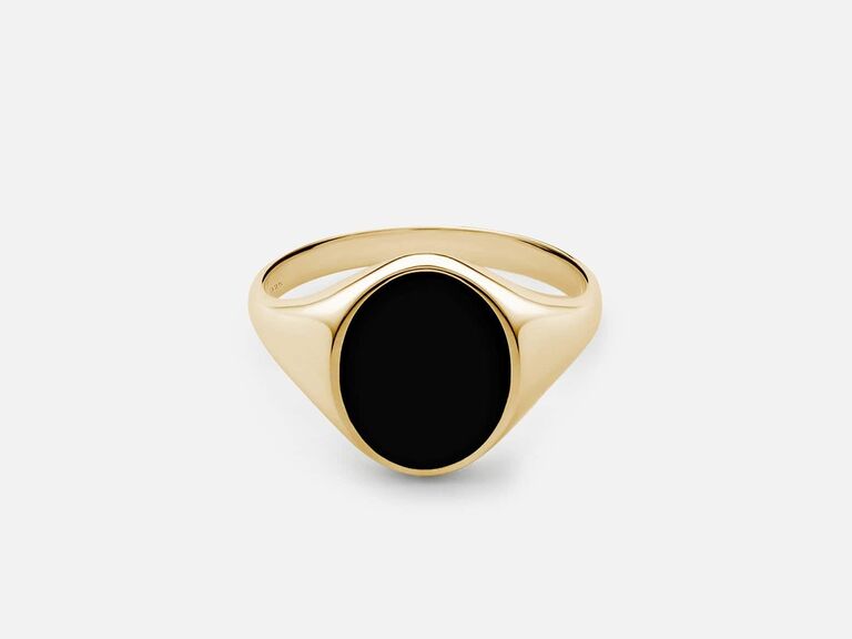 Black and gold ring for groom from Miansai. 