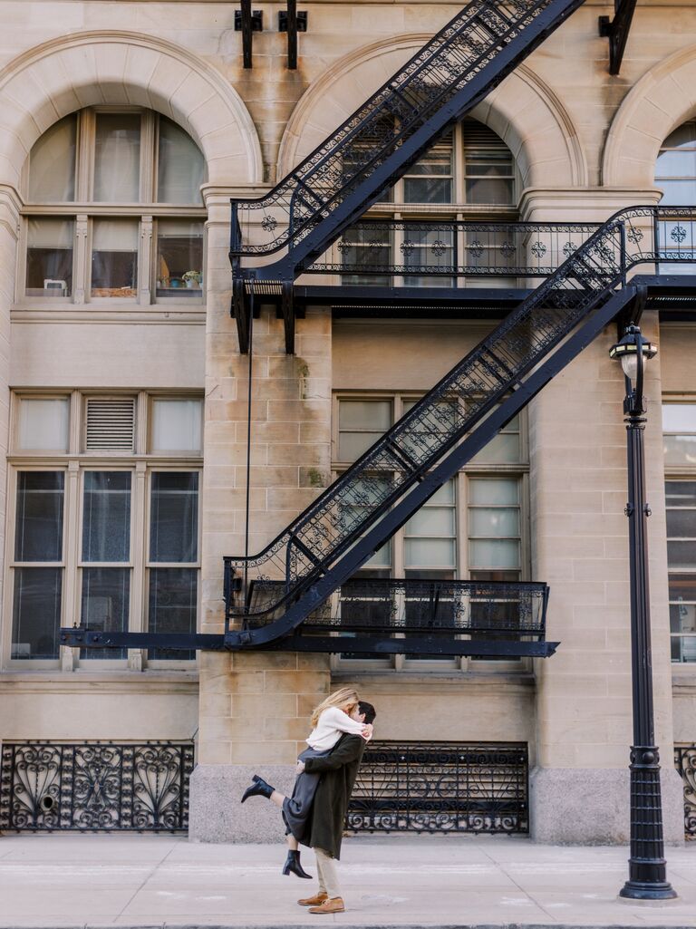 Engagement pictures in downtown Milwaukee! It was so cold this day we had to take breaks every 5 minutes to warm up.