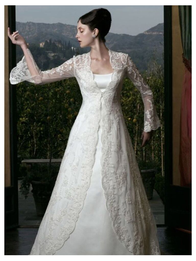 Boho Wedding Dress with Flared Bell Sleeves