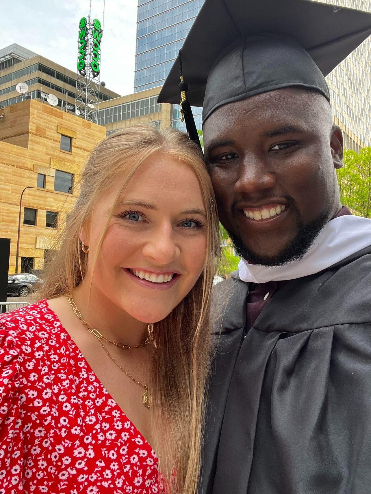 Sam and Thomas at Thomas's Graduation for his Masters.