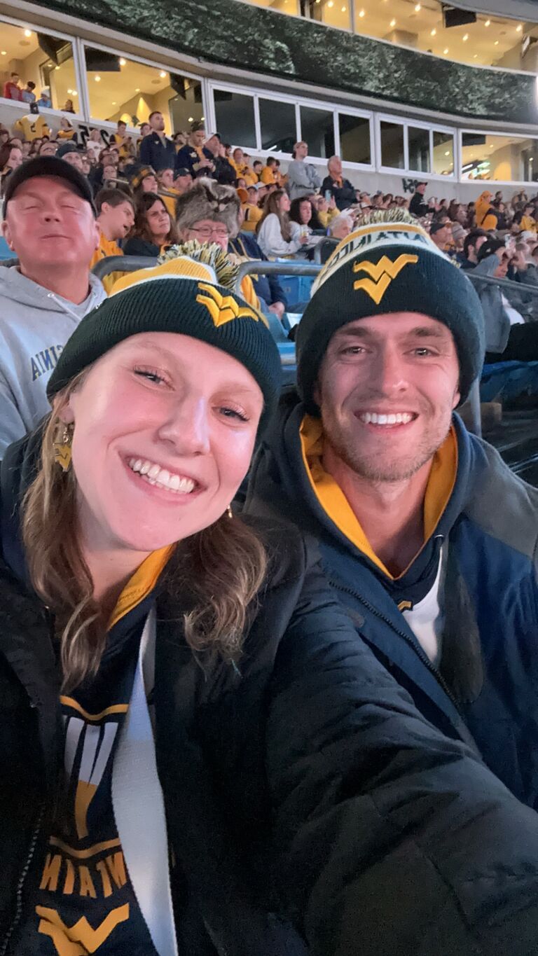 Ryan's parents got us tickets to the bowl game in Charlotte and we had the best time! Fun Fact: The first time Morgan met Jodi and Paul was at the 2018 WVU bowl game in Charlotte, NC!