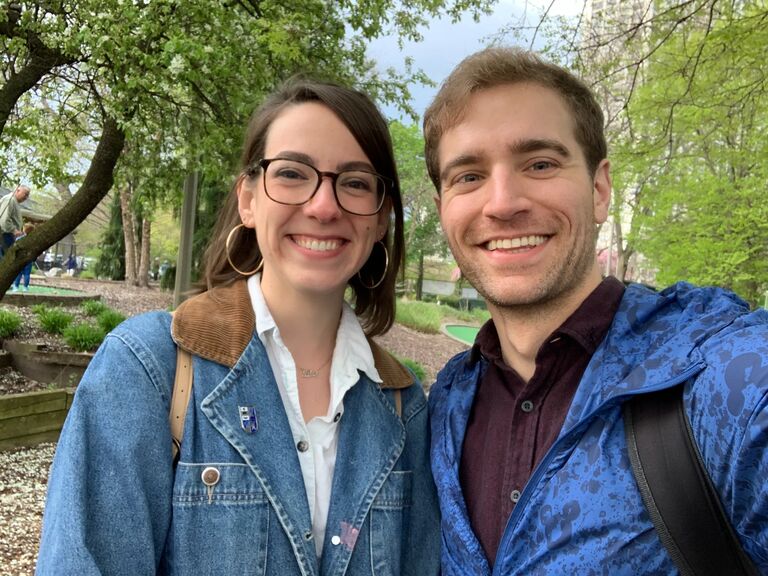 Their first official date! What was supposed to be just brunch turned into brunch, coffee, a walk, shopping, mini golf, waiting out a crazy thunderstorm, and an afternoon tea. They couldn't get enough of each other's company. 