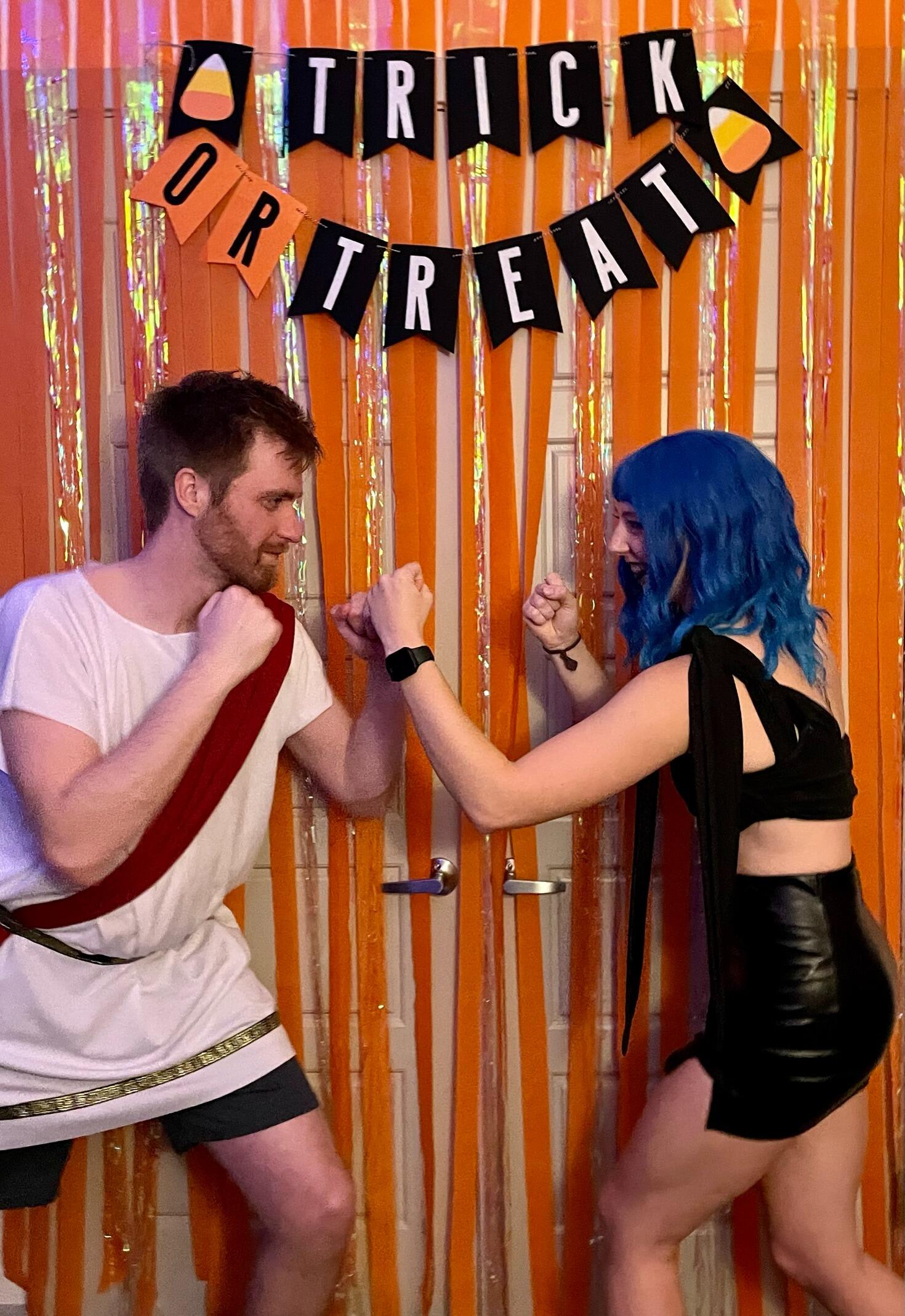 Hades v Hercules at our first Halloween party