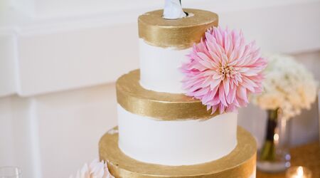 Anniversary Cake - Deep Red Raspberry with edible gold painted flowers and gold  leaf : r/Baking