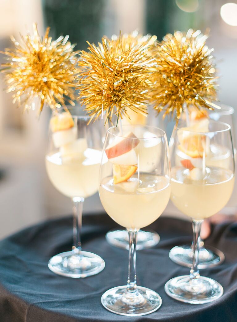 Signature white angria wedding cocktails