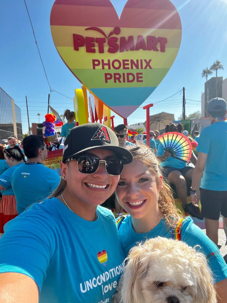 Spent our actual anniversary walking in the Phoenix Pride parade with Emily’s company. We were accompanied by the world’s biggest LGBTQ+ allies, Mariah and Tom! We were everyone’s favorite float because the kids wanted to pet all the dogs and the pet parents wanted our free treats! Most importantly, it was special to look around and feel proud to celebrate all loves -  families supporting families…friends supporting friends…strangers supporting strangers (shout out to the adults with “Free Hug” shirts) ♡ ̆̈