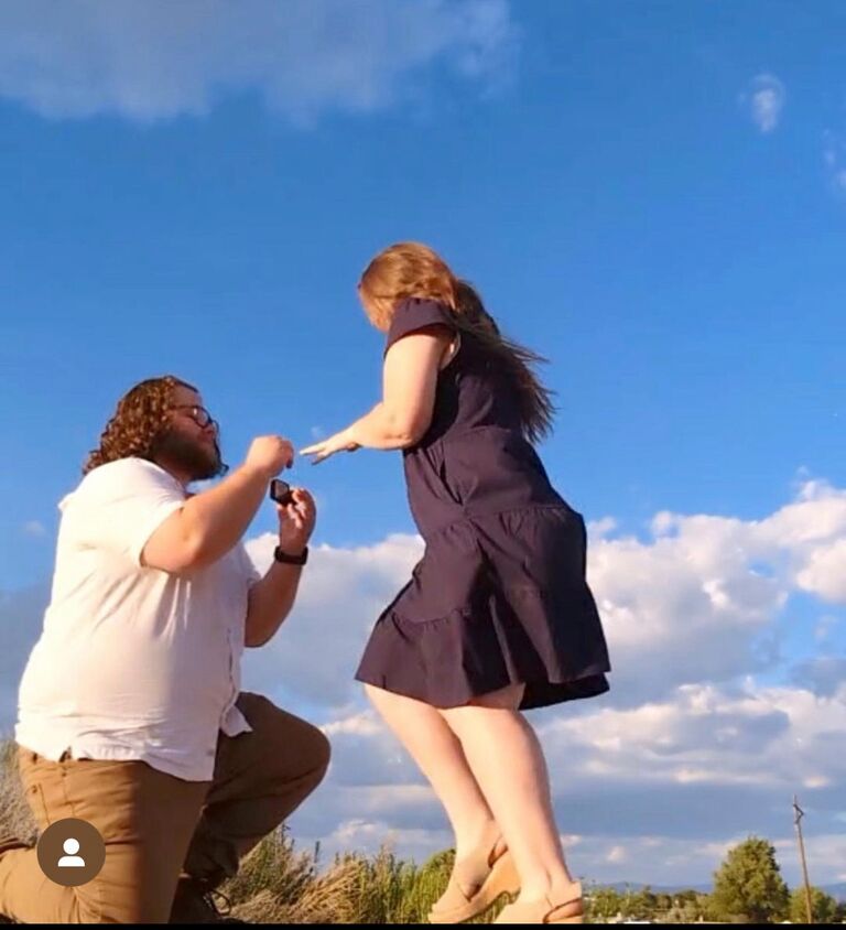 Hunter and Jill got engaged on June 30th, 2023, in Price, Utah. They had been together for exactly 50 months. 