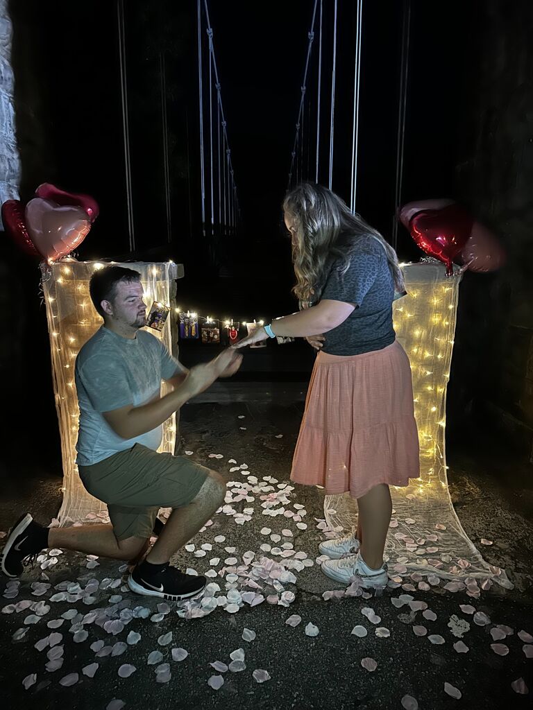 Riley set up the sweetest proposal in front of Pauley Bridge in Pikeville!