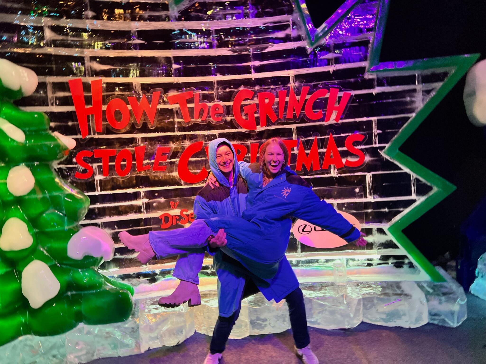 *Surprise Date Night at The Gaylord on Ice*

Ryann: "Will I need a heavy jacket?"
Adam: "Nah it won't be that cold."
Gaylord Staff: "Here's your parka." 

All jokes aside, this was such a fun date night! I felt so known and loved -  Christmas is my favorite time of year and Adam went above and beyond making it so special! 
-Ryann 