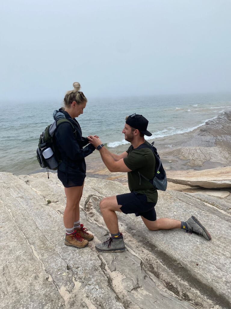 Ryan proposes to Ashley while on Erickson family vacation to Pictured Rocks National Lakeshore. 