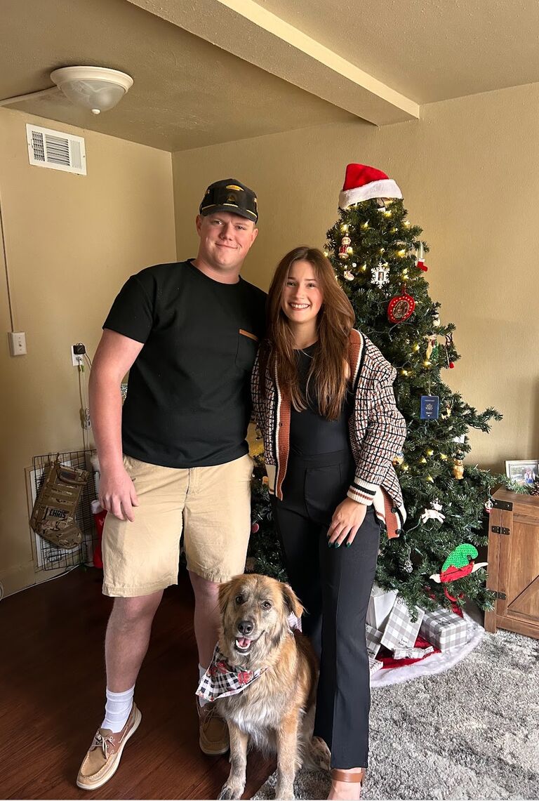 Celebrating Christmas in our 1st apartment together!