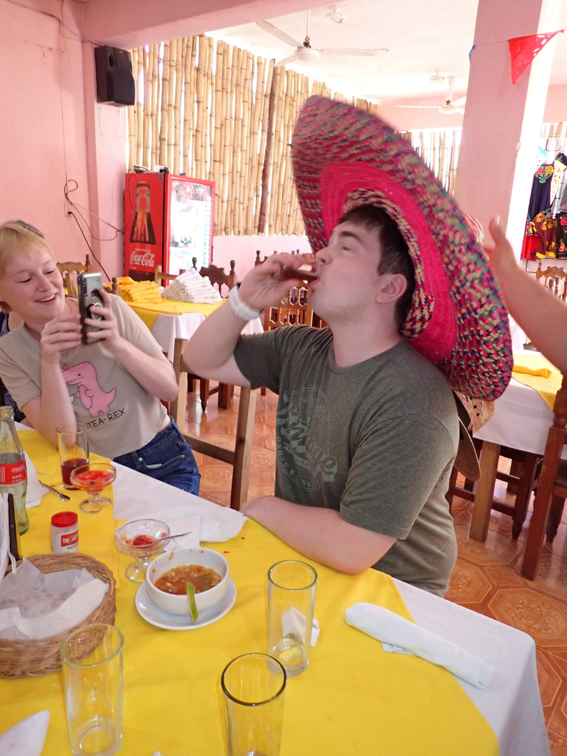 Jason taking a tequila shot LOL