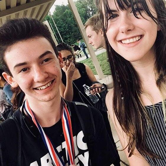 The first picture we've ever taken together on Krisanne's award ceremony.