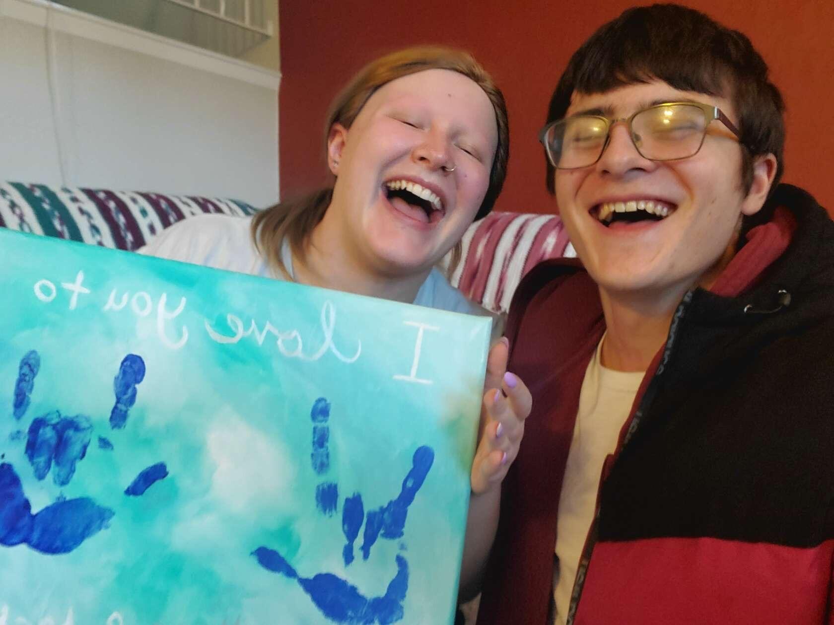 Painting date night once Blake got settled back in Colorado.