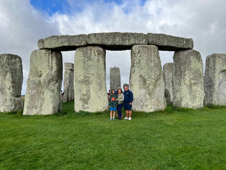 Leonel wanted to go to England and they had to make the trip out to Stonehenge.