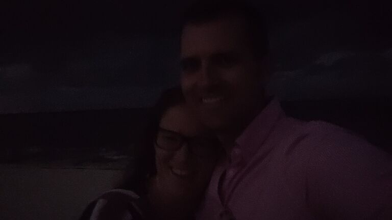 This date I did not make up. On our delayed Mexican vaca Tyler popped the question. He wanted to watch the sunset on the beach for a couple days before this, but I was hungry and just wanted to go to dinner LOL. Finally he convinced me after dinner one stormy night and here we are :D.