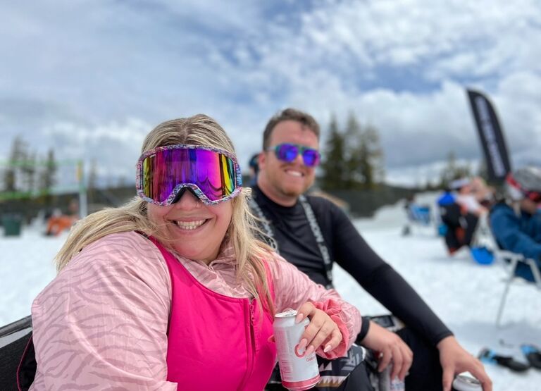 Wrapped up ski season on the snow beach. Mike learned to ski this year and CC picked up skiing after snowboarding for 15 years! 