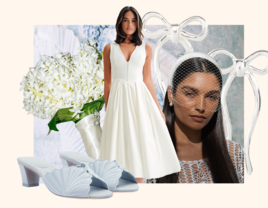 Collage of courthouse wedding attire for brides