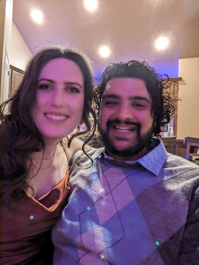 Got all dressed up for our first Valentine's Day. We went to White Horse for dinner and drinks.