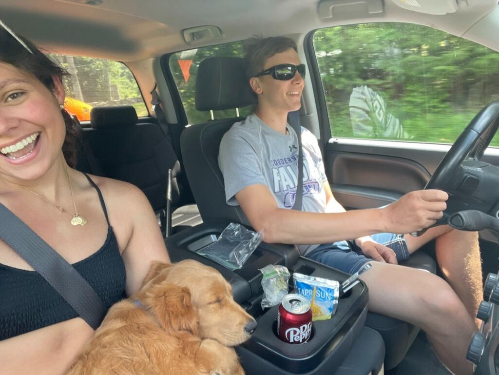 Maddie got a surprise birthday present when she turned 21 and we were gifted little baby Murphy. He doesn't fit in our laps anymore but he certainly still tries to. 