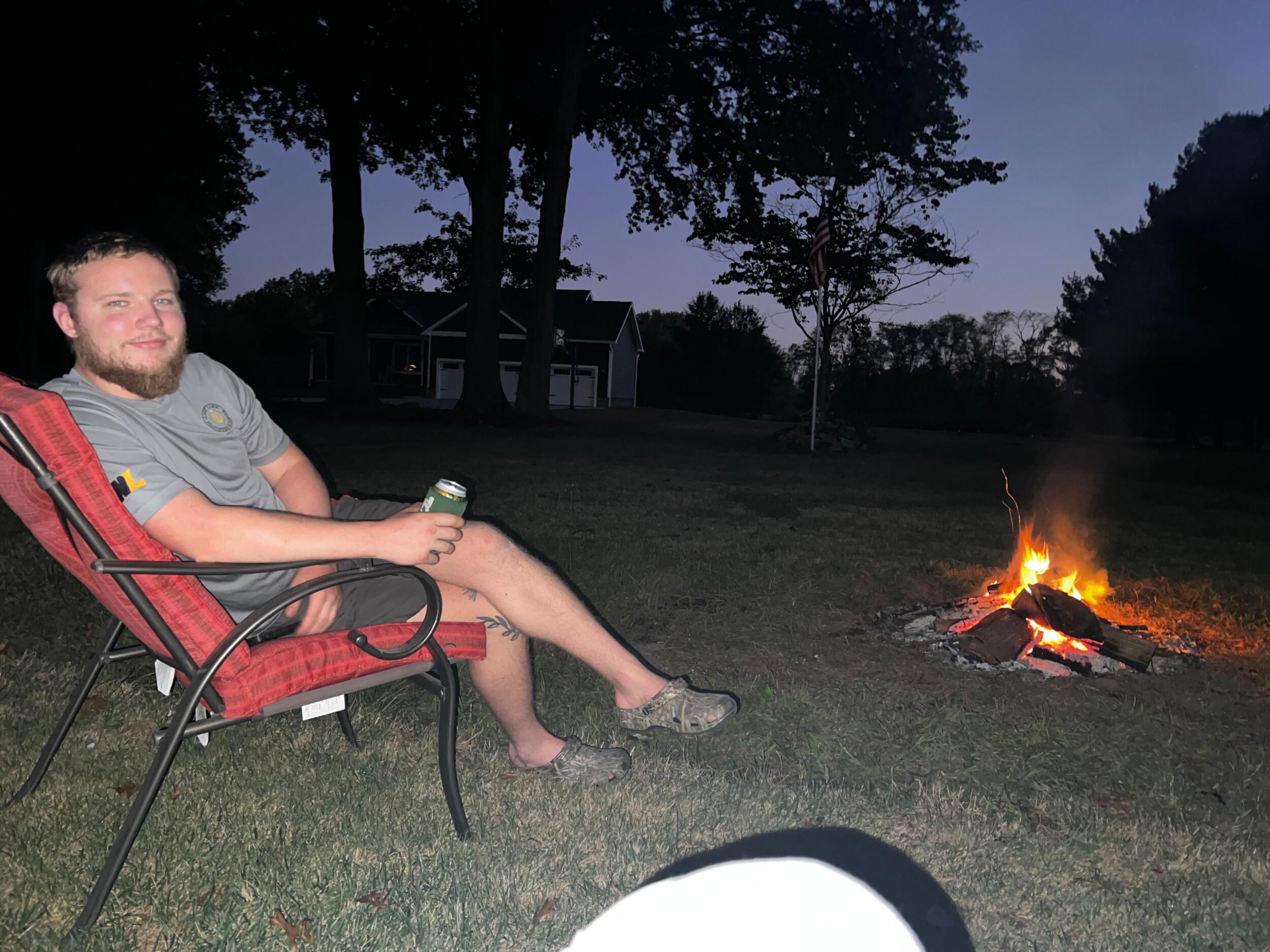 First campfire in our new backyard!