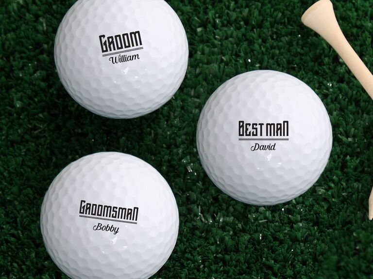Personalized golf ball groomsmen gifts