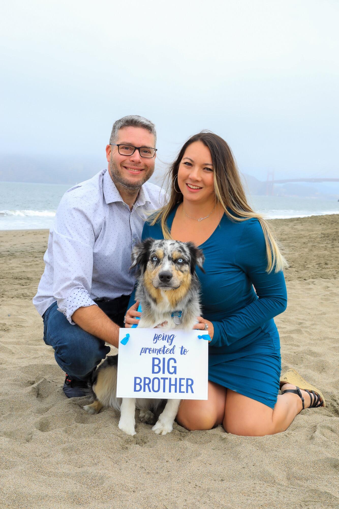 Bodie was the first to know-  just about 8 weeks pregnant
