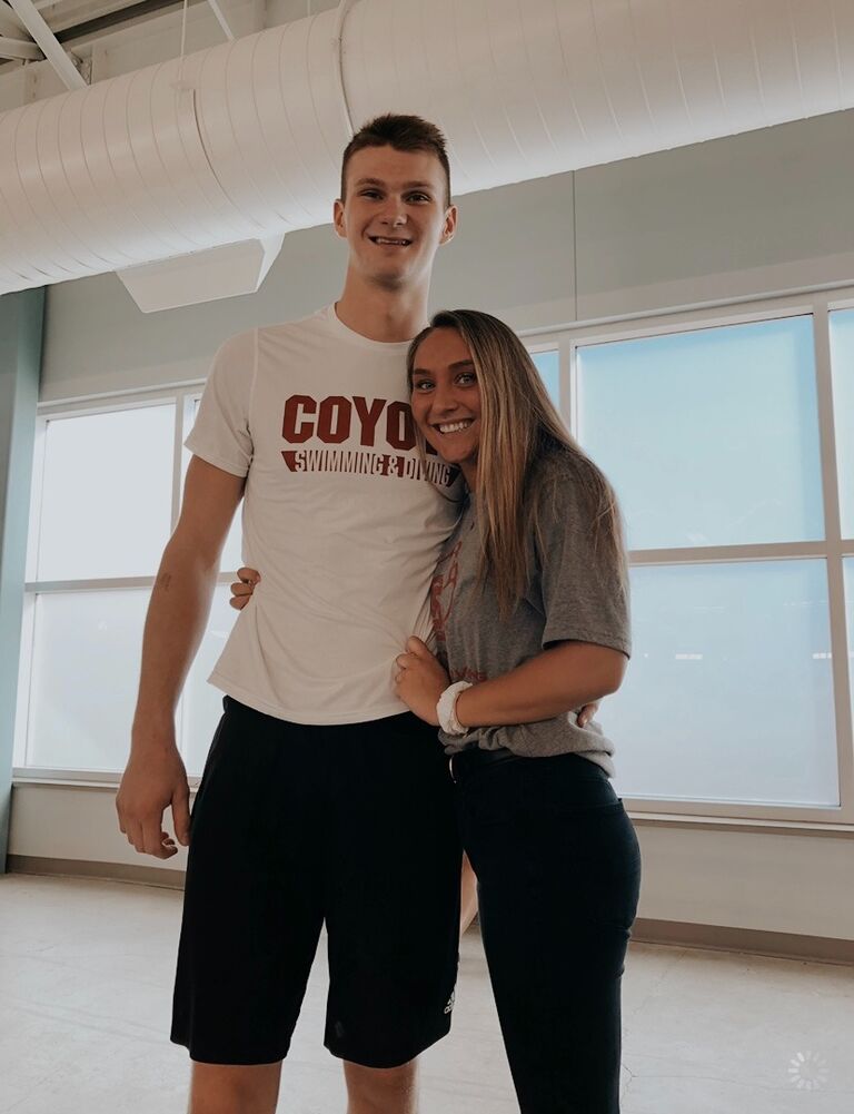 After 1 month of dating, we started our 3-year long-distance relationship (distance really does make the heart grow fonder)! This involved hours and hours on Facetime, thousands of miles driving to and from the University of MN and University of SD, and Claire making it to as many swim meets as possible!