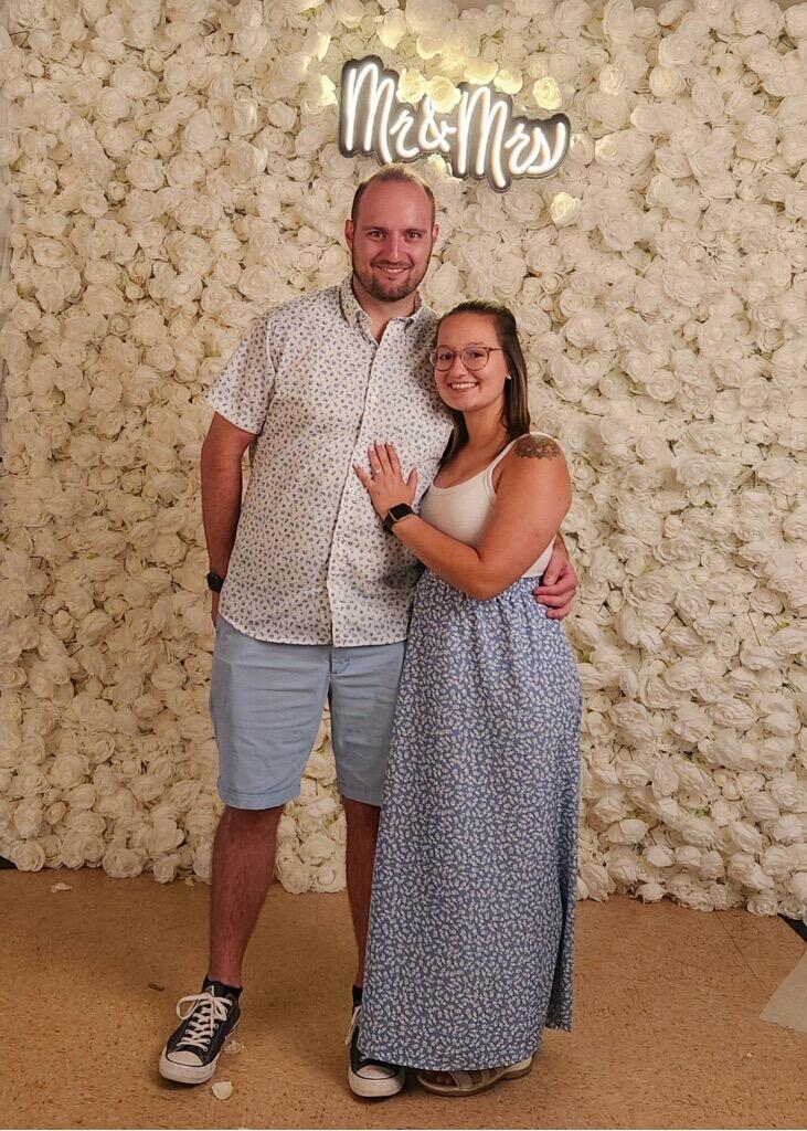 At our wedding tasting dinner