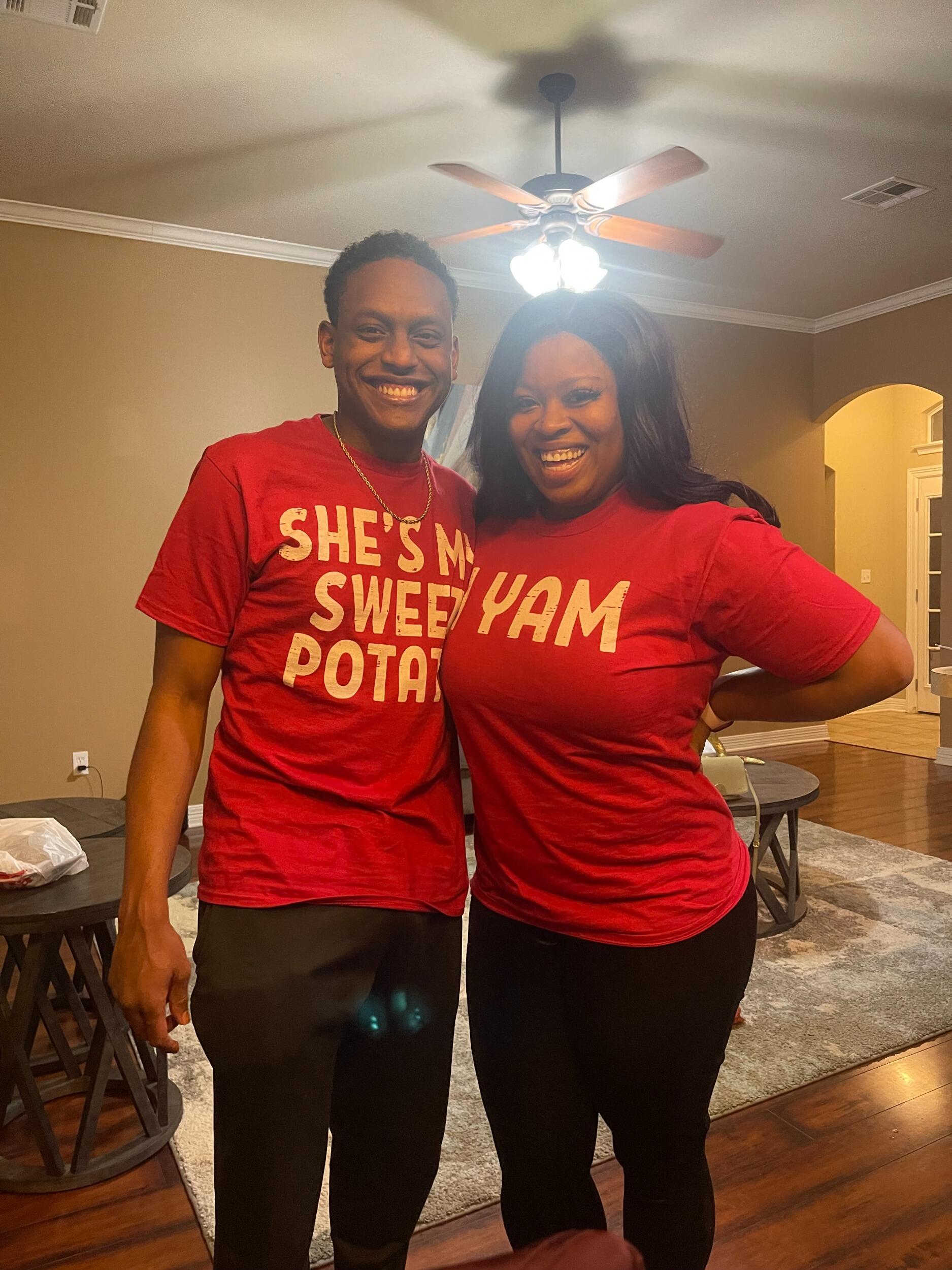 Jabari and Alexandria celebrate their first Thanksgiving together.
