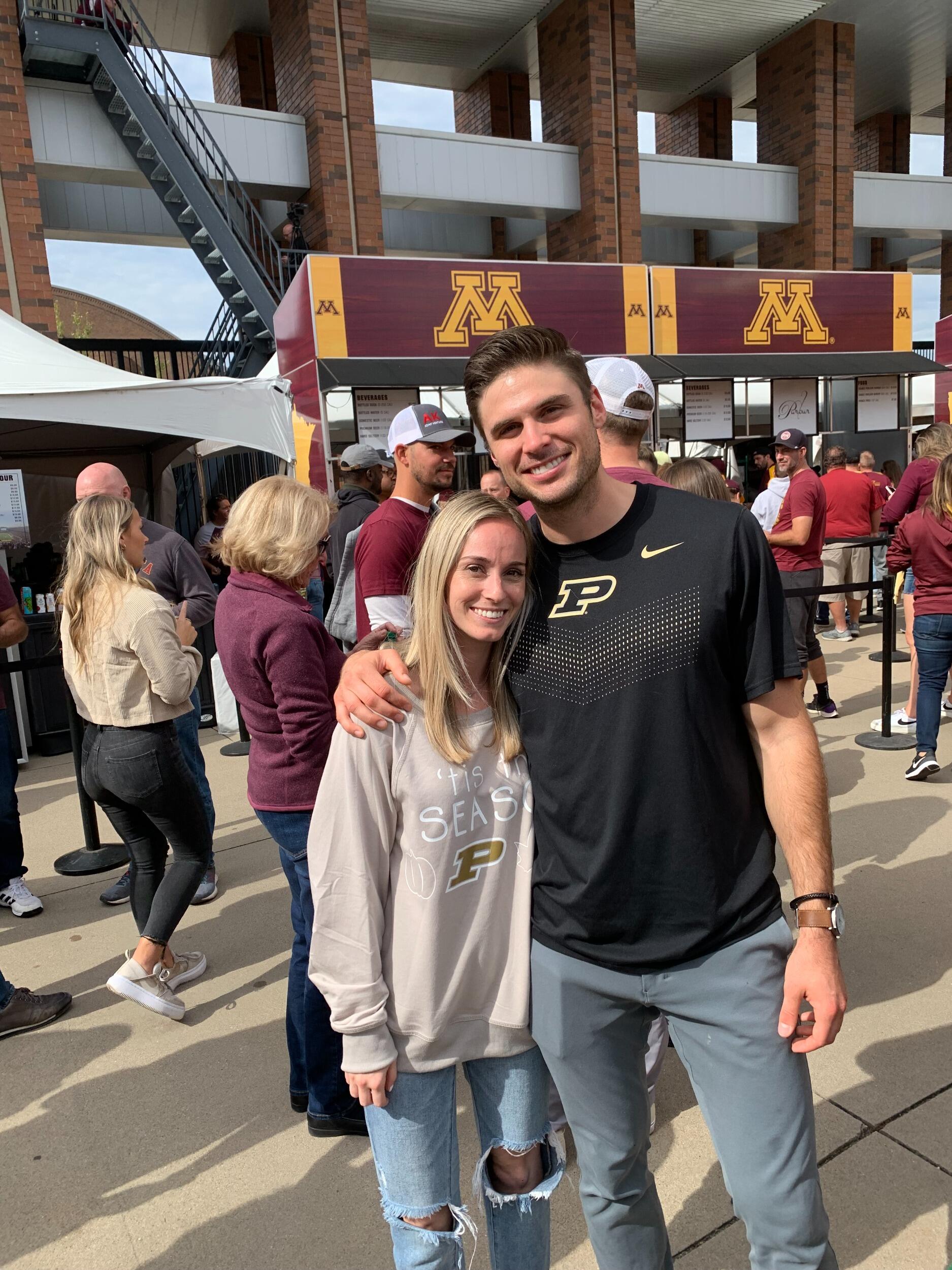 When Nash realized Purdue was cooler than IU.. Our first trip together, Boiler Up!